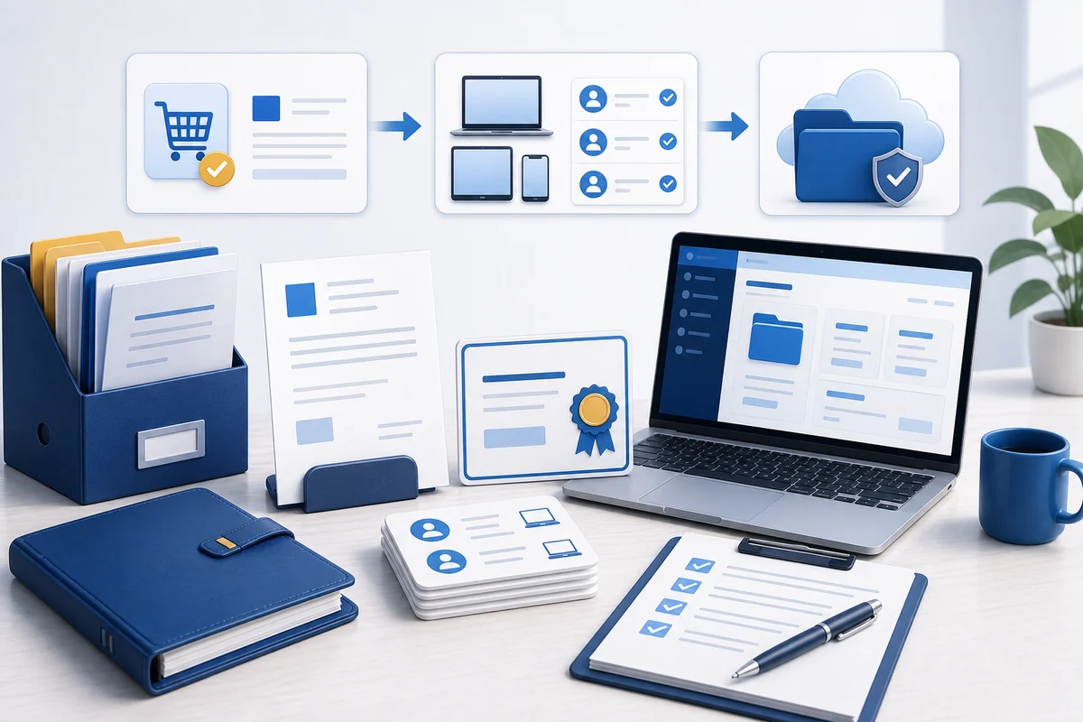 Minh họa hồ sơ mua phần mềm, phân bổ thiết bị và lưu trữ chứng từ license